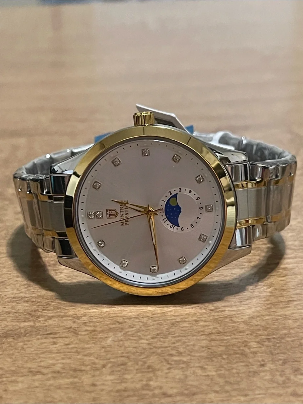 MONTRES PRESTIGE X Invicta Men 42mm Silver Tone Case Silver Metal Dial Gold Band